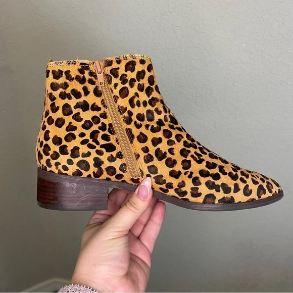 Lucky Brand Lenree2 Calf Hair Leopard Print Bootie Women’s 8.5. - Picture 9 of 10
